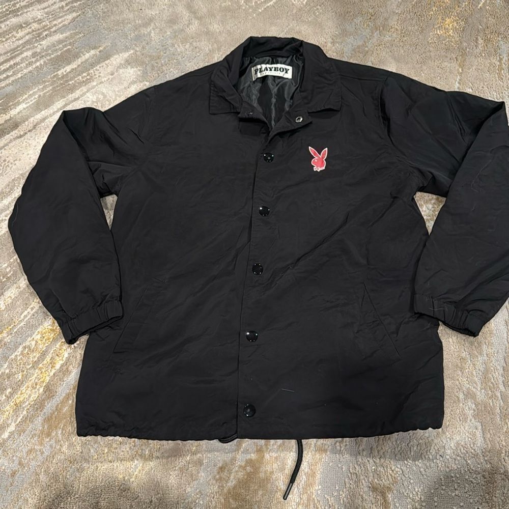Playboy Pacsun Hardcore Jacket light windbreaker size S in EUC black snap button